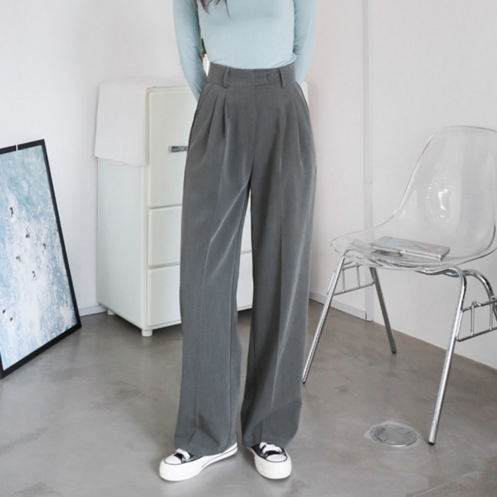 여성용 투 핀턱 와이드 슬랙스 SL51192