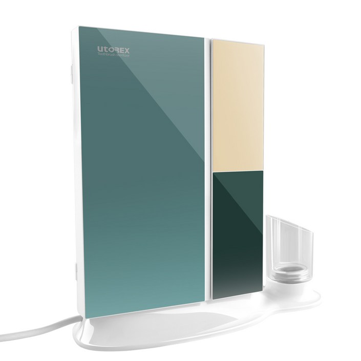 유토렉스 퍼펙트케어 그리드 컬렉션 UVC 히팅 칫솔살균기 스탠드벽걸이형 UTC98UVG, UTC98UVG, 그린