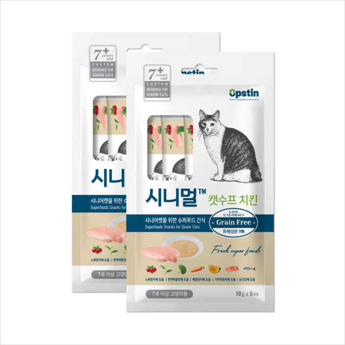 시니멀 캣수프 멀티 치킨 5스틱, 치킨, 50g, 2개 시니멀 캣수프 멀티 치킨 5스틱, 치킨, 50g, 2개