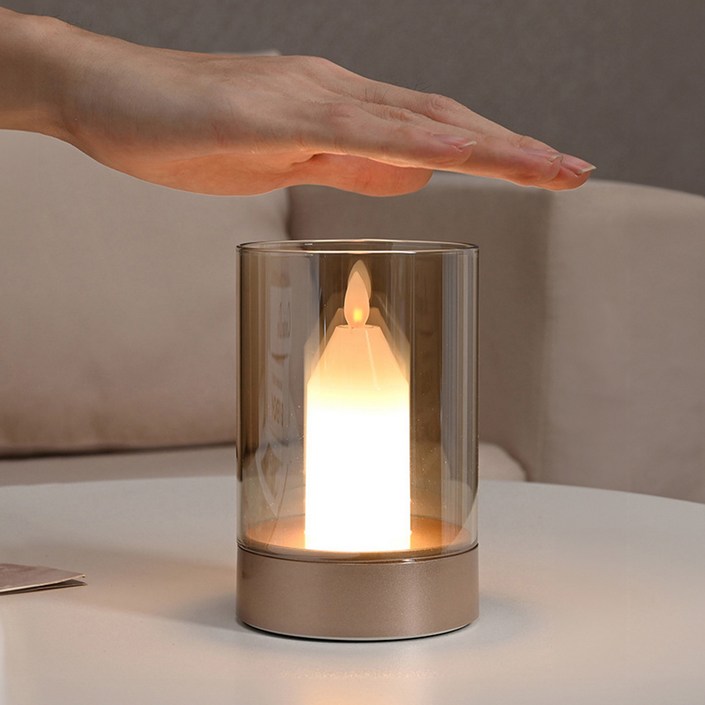 21세기트랜드 아몬드 촛불 무드 무선 모션 센서 조명, 샴페인골드