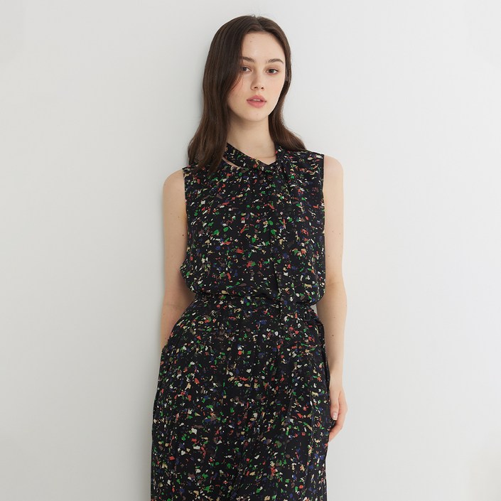 나이스클랍 타이 슬리브리스 블라우스