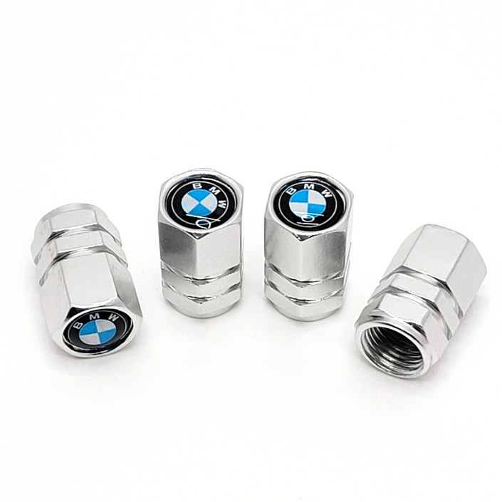 KOLARIAH 타이어벨브 에어캡 마개 BMW, 4개, 실버 KOLARIAH 타이어벨브 에어캡 마개 BMW, 4개, 실버