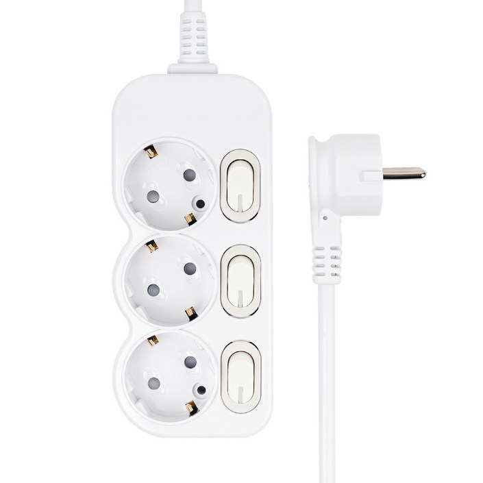 에코파워탭 슬림 개별 스위치 납작 멀티탭 3구 EPM 203N