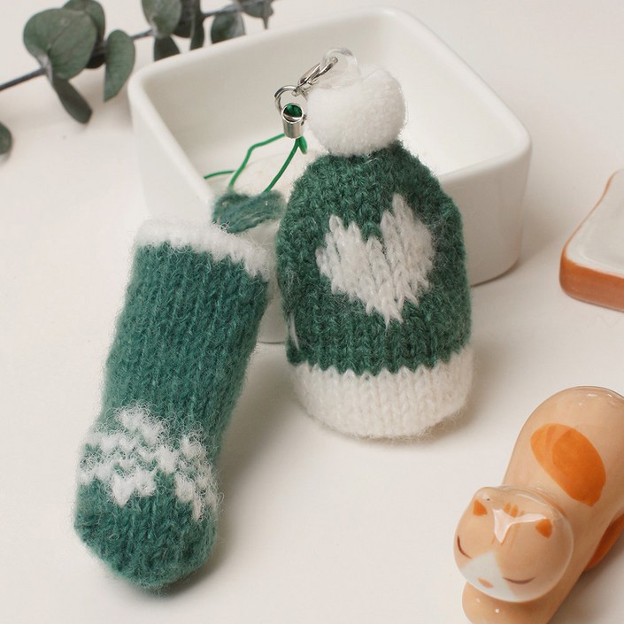 초콜리트쥬얼리 2개1세트 스노우벨 겨울 크리스마스 미니 핸드폰고리 우정 커플 키링 - 2color