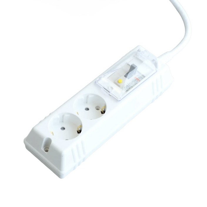 고디퍼 고용량 멀티탭 배선차단 2구 전기 연장선, White, 2개, 5m