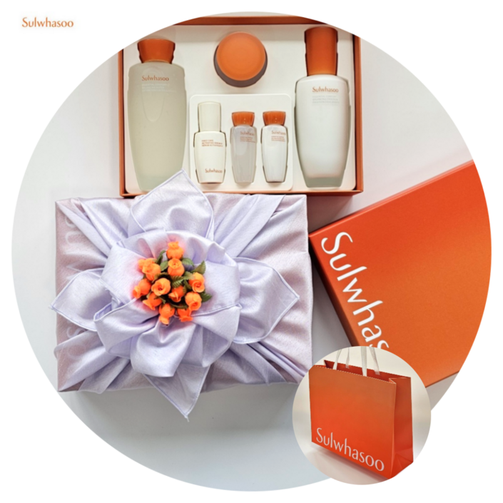 백화점정품 꽃부케 보자기포장 설화수 자음 기획2종세트 전용 쇼핑백 명절 선물세트