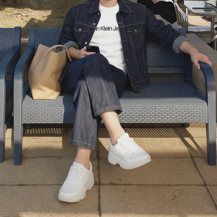 백화점판 캘빈클라인 인스티튜셔널 로고 남성 여성 화이트 반팔티 CK