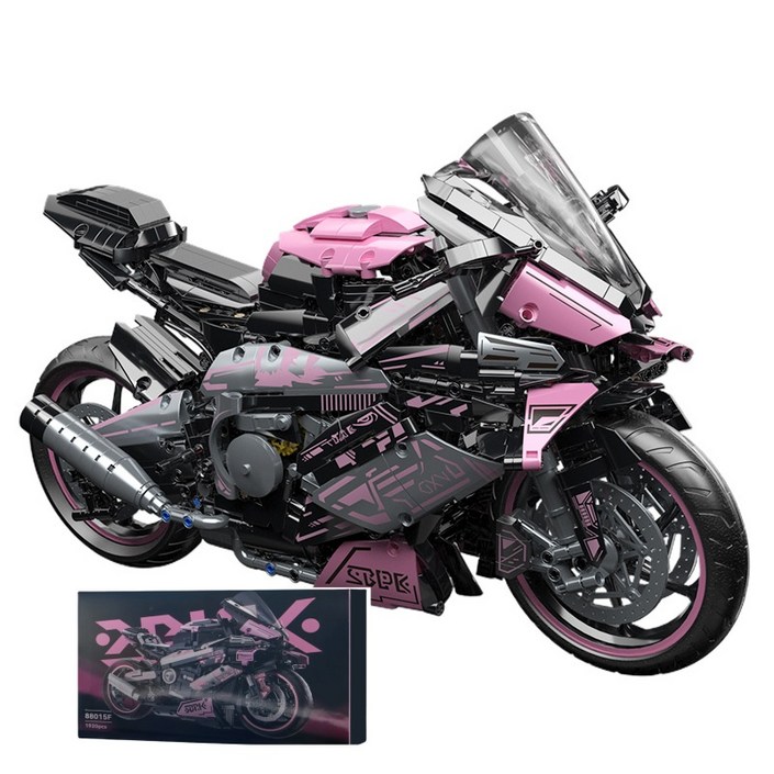 M1000RR 오토바이 15 블록세트 블록 호환블럭 프라모델 성인 조립놀이, BMW 오토바이 1920개 알갱이, 1개
