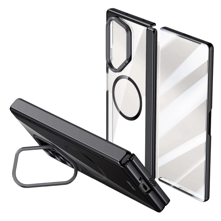 Elvo 갤럭시 Z폴드 7 6 투명 케이스 맥세이프 강화자력 히든 거치대 액정 힌지 보호