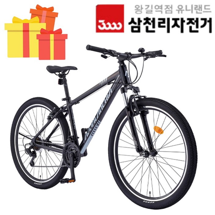 삼천리 2025 완조립 27.5 아팔란치아 M10 21단 청소년 성인 알루미늄 산악 MTB 자전거, 블랙, 1개