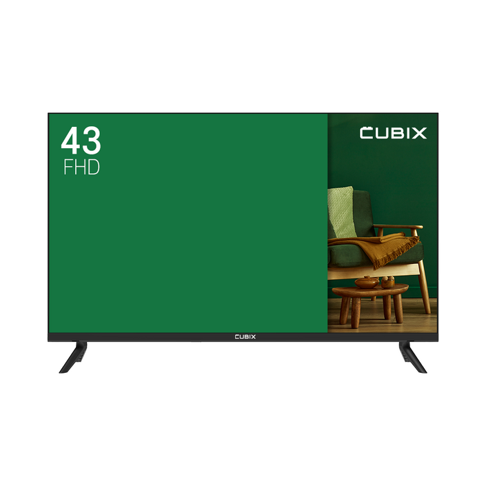큐빅스 43인치 FHD TV 109cm LED TV 스탠드형 벽걸이 가능 자가 설치 방문 설치 에너지효율 1등급