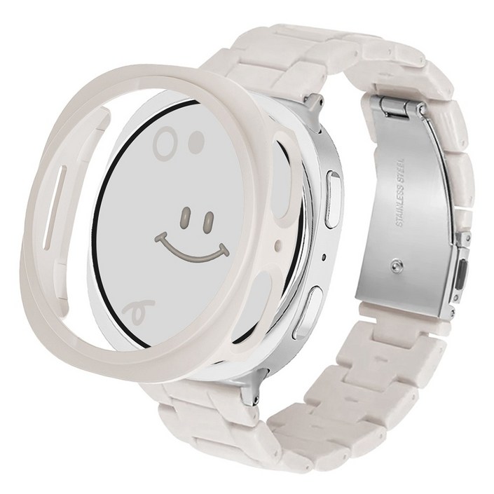 아이메이드잇 갤럭시워치 호환 블럭 스트랩 케이스 세트, 스타라이트