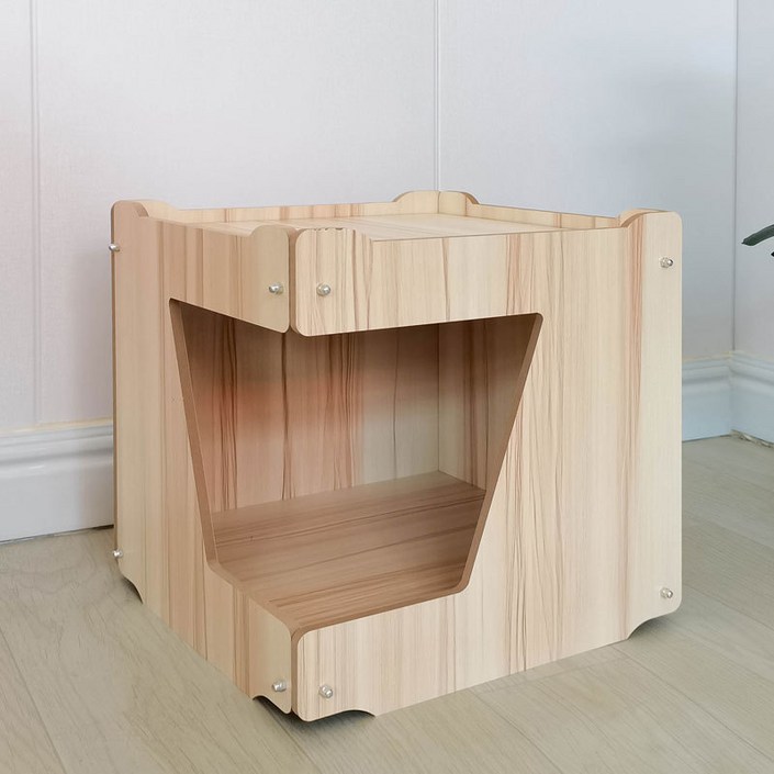 강아지 나무 하우스 고양이 숨숨집 애견 조립식 개집 강아지집, 1개, 기본