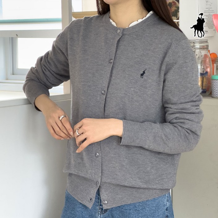 빅히트 패션 여성 라운드 긴팔 니트가디건