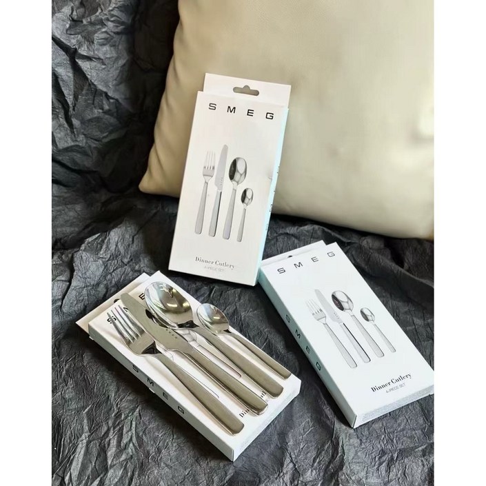 스메그 SMEG 스테인리스 칼, 국자, 포크 4 종 세트
