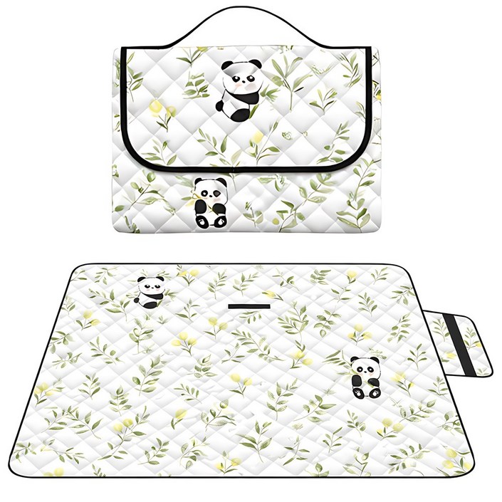 애니멀 패턴 소프트 엠보 특대형 방수 돗자리, 판다