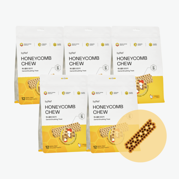 바이레프 강아지 허니콤츄 덴탈껌, 허니콤츄, 120g, 5개