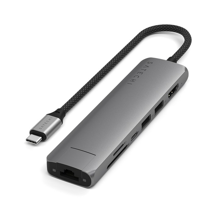 사테치 C타입 7in1 알루미늄 초슬림 이더넷 멀티 허브 10Gbps