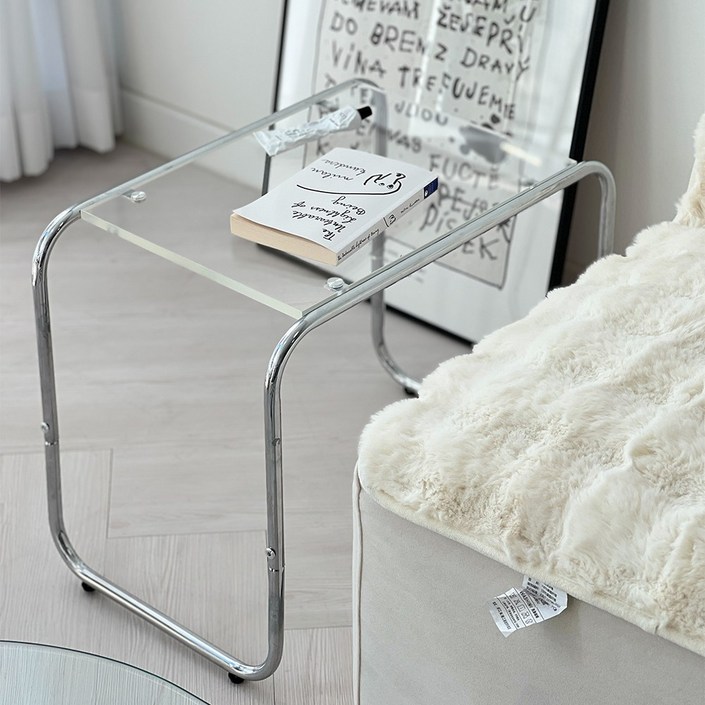 비니쿤카 아크릴 사이드 테이블 거실 쇼파 소파 투명 테이블 협탁 카페테이블, Clear투명