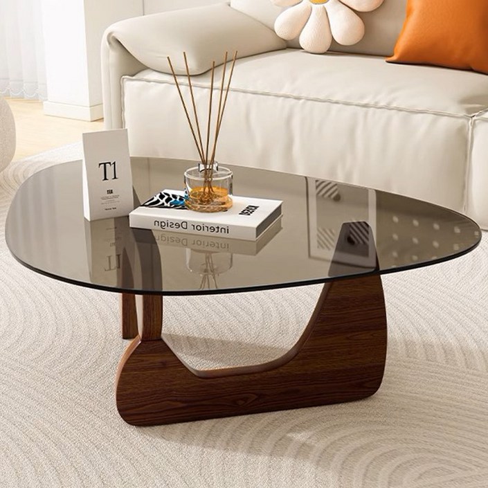 로얄다이아 페블테이블 900 인테리어 거실 유리 테이블