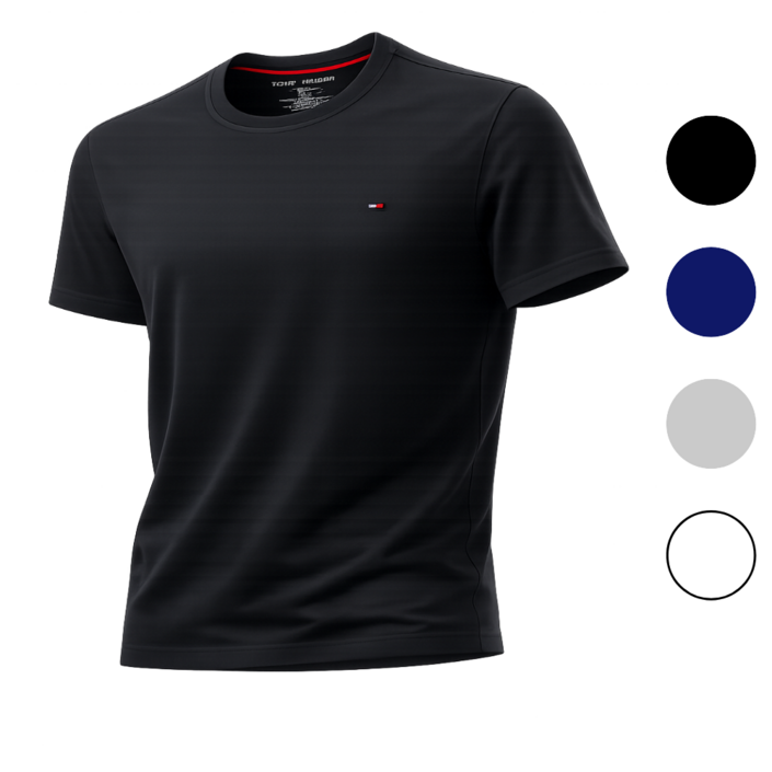 타미힐피거 남성 반팔 데일리 면 티셔츠