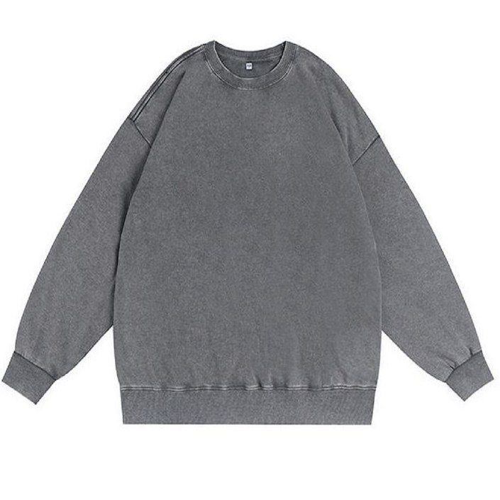 워싱 워시드 긴팔 남성 여성 맨투맨 티셔츠 어메리칸 빈티지 두툼한 350g 고급 면