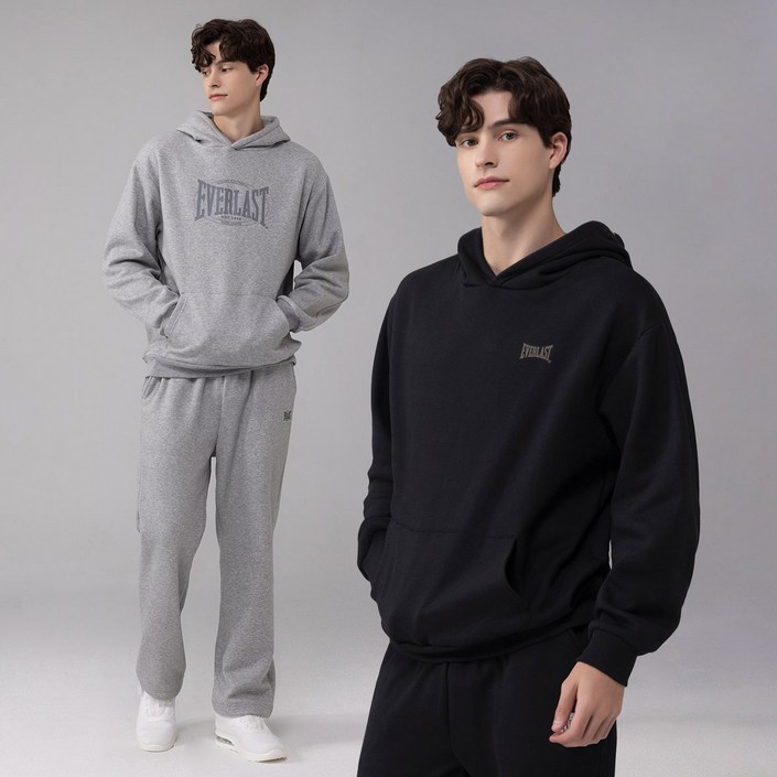 에버라스트 남자 기모 운동복 세트 후드티 + 일자팬츠