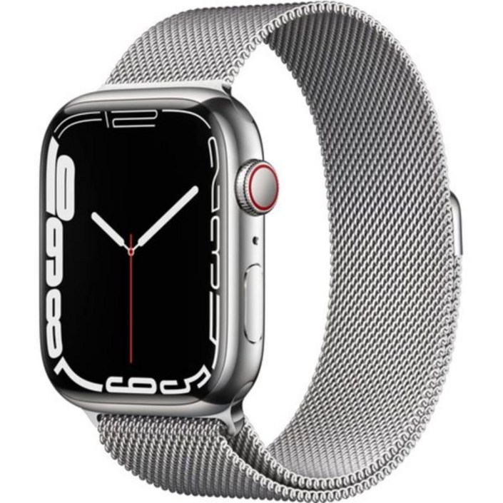 Apple Watch Series 7GPS  Cellular, 45MM  실버 스테인리스 스틸 케이스, 밀라네즈 루프리뉴얼