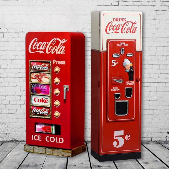 코카콜라 자판기 수납장  냉장고 바버샵 인테리어 소품