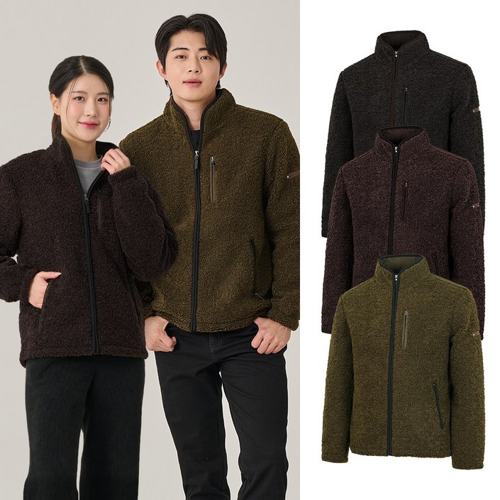 빌트모아 남녀공용 겨울 뽀글이 플리스 집업 후리스 자켓