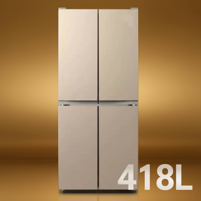 리에프리 4도어 모던 김치냉장고 세련된 인테리어 감성 스탠드형 김냉 가정용, 단일, 골드