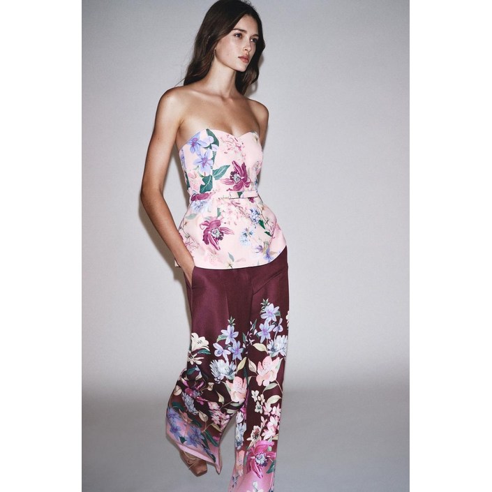 국내배송자라 ZARA 플로럴 프린트 벨트 뷔스티에 탑893260