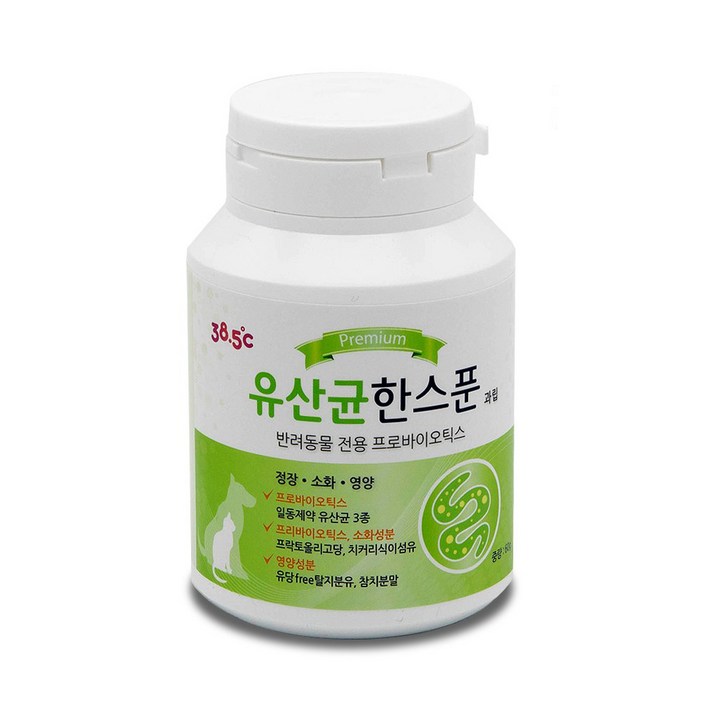 38.5도 유산균한스푼  강아지 고양이 전용 프로바이오틱스, 1개