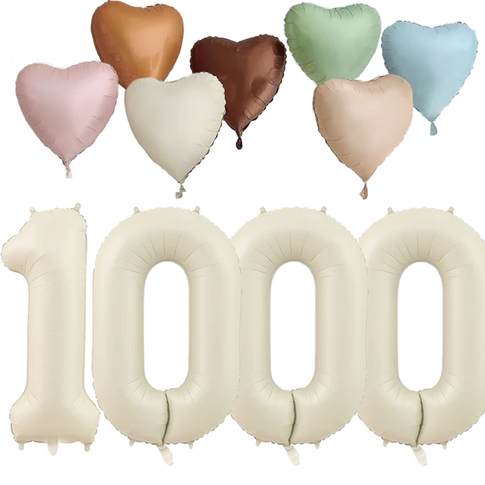 파파 파티 크림 하트 대형 숫자 기념일 생일 풍선 세트