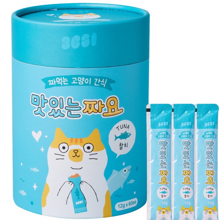 3651 맛있는 짜요 짜먹는 고양이 츄르 간식, 참치, 12g, 60개 3651 맛있는 짜요 짜먹는 고양이 츄르 간식, 참치, 12g, 60개