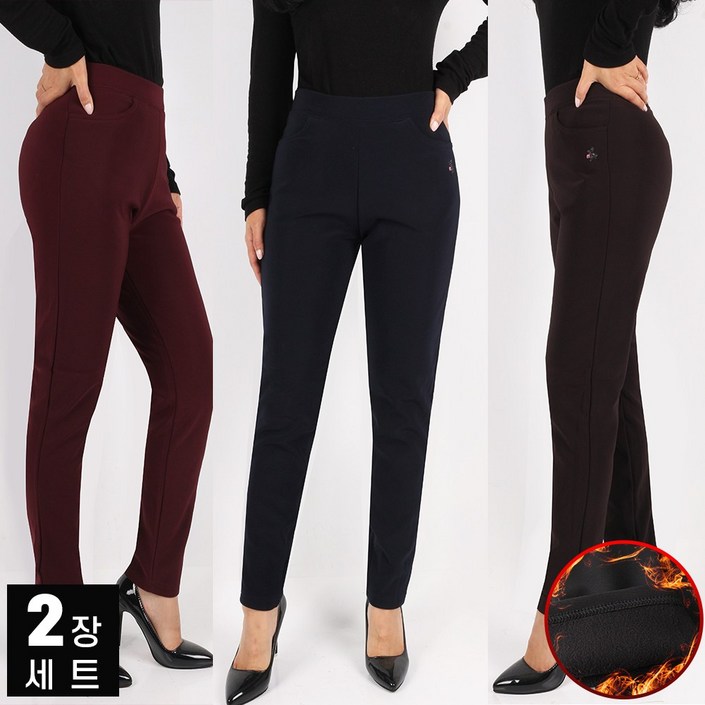 인기 [1+1]D여성M바지 국내제작 신축성좋은 허리밴드 데일리 스판 팬츠 일상복 오피스룩까지 빅사이즈 66~100 사이즈