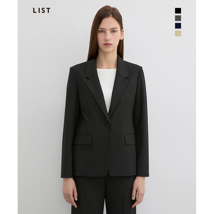 리스트 모던 싱글 원버튼 셋업 자켓 TWSJKP60030