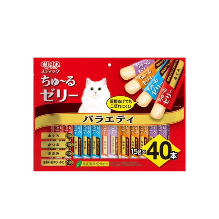 이나바 챠오스틱 버라이어티 고양이간식, 40개, TSC136 믹스, 15g