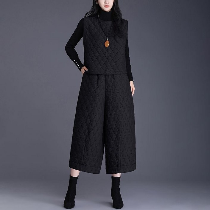 루스리더 여성 누빔 보온 상하세트 EW25