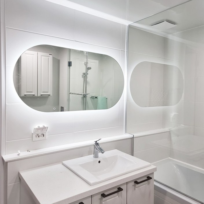 KC인증 LED 간접조명 양타원형 거울 인테리어 화장대 욕실 미용실 거울모음