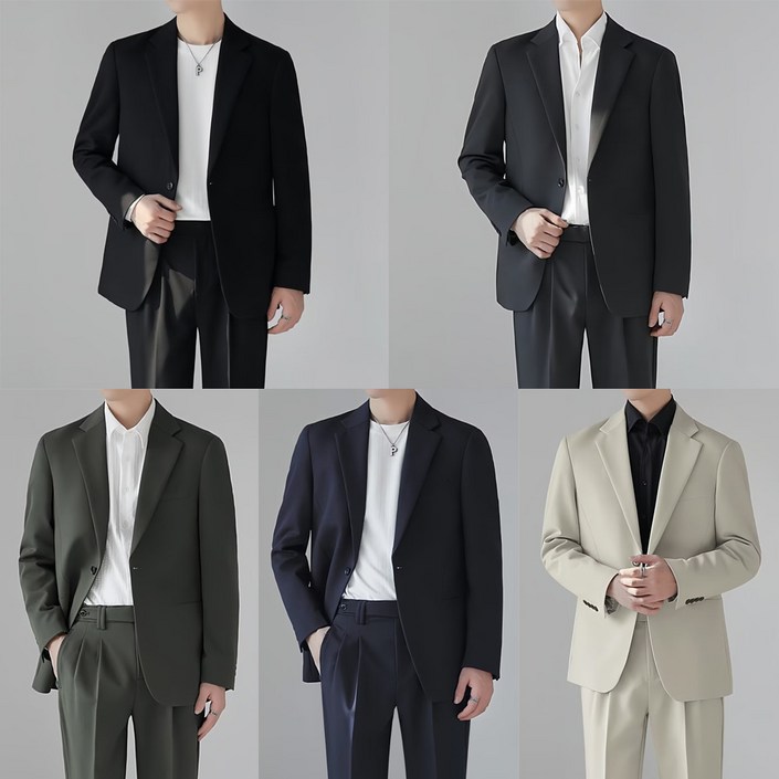 지앤제이커머스 대여 데니안 클래식 단색 남자 정장세트자켓바지