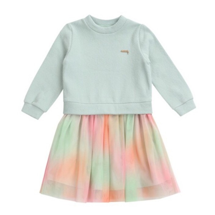 게스키즈 골지 반목 샤 배색 원피스 G28KCO010T