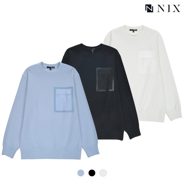 NIX유니포켓프린트 맨투맨세미오버핏FNPSCTM701P
