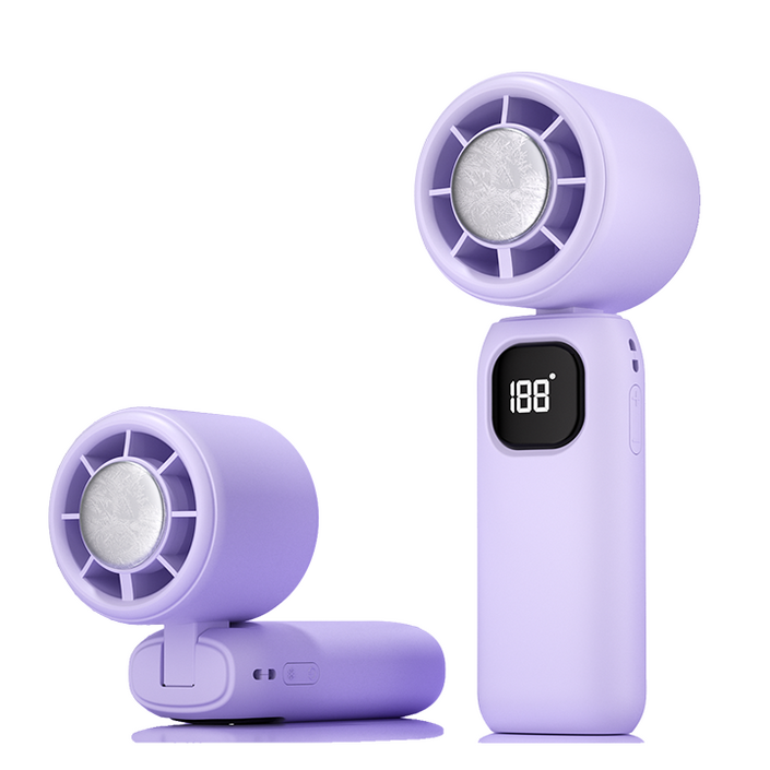 민루플 급속 냉각 에어컨 접이식 무선 휴대용 선풍기 미니선풍기 손선풍기 100단계 조절, 퍼플