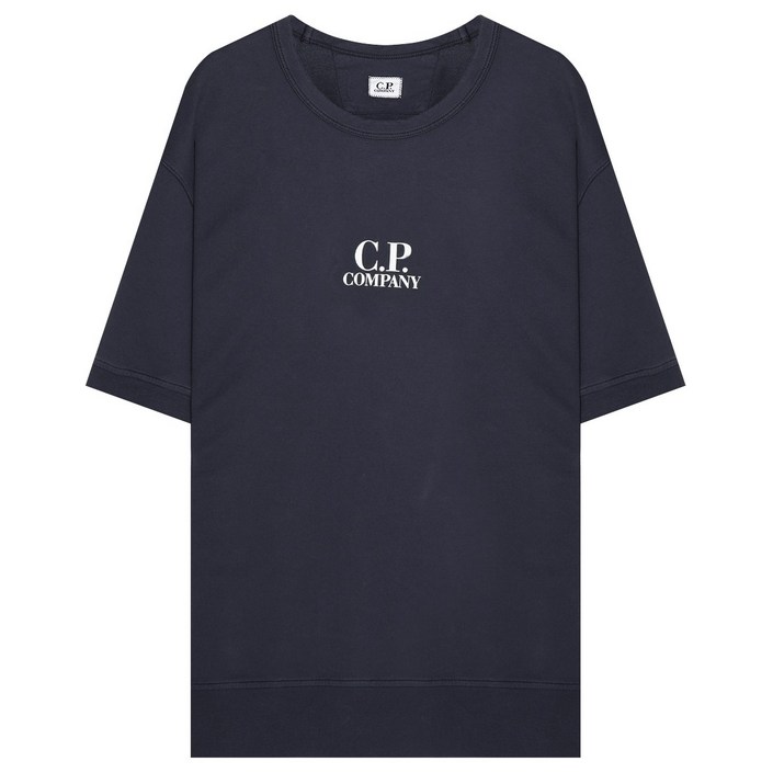 공식정품 CP컴퍼니 반팔티 CP COMPANY Light Fleece SS Sweatshirt 14CMSS183A 002246G 888 경량 로고 반팔 맨투맨