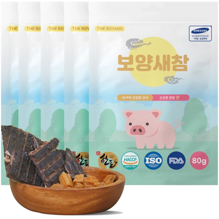 더보양 보양새참 강아지 수제간식, 80g x 5팩, 돼지