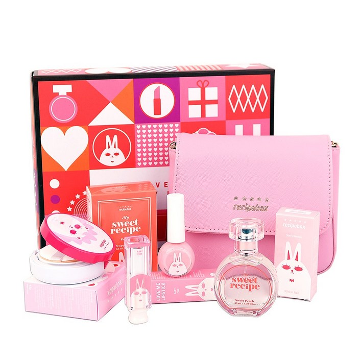 레시피박스 어린이 화장품 선물세트 체리블라썸 A, 체리블라썸 선물세트 A/립스틱-베이비핑크, 1개