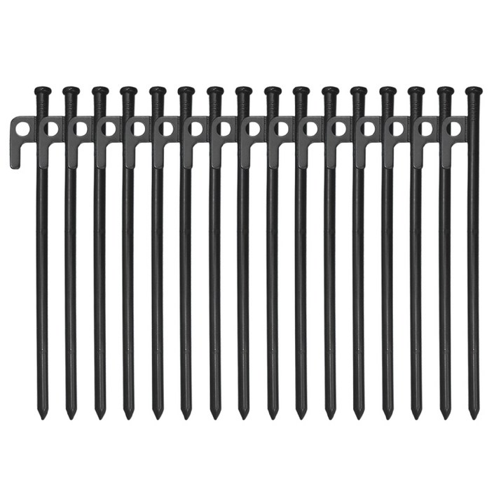 MOON LENCE 단조팩 고강도 타프팩 텐트 못 타프 못 캠핑 용품 캠핑 타프 텐트 부품 세 가지 길이 옵션 고강도강 경토 모래흙 풀밭 전지형적용 자체 수납 가방, 16개