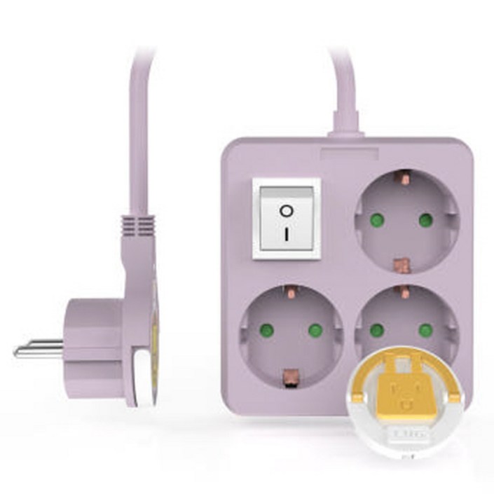 러그박스 이지콕 납작헤드 미니 스위치 파스텔 감성 3구 고용량 멀티탭