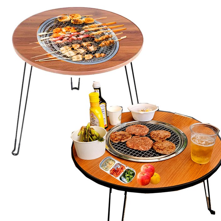 예랑꿈 당일발송 테이블 +가방+세트상품 화로대 캠핑 바베큐 화롯대 접이식 원형 야외 테이블 A
